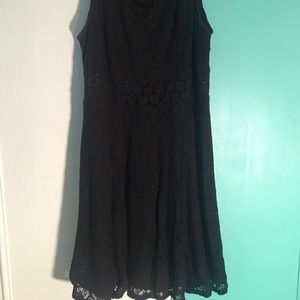 Flowy, black, lace, tank top dress